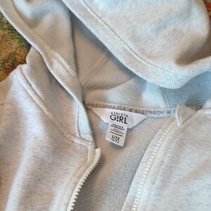 Athleta Girl Heather Gray Zip-Up Hoodie